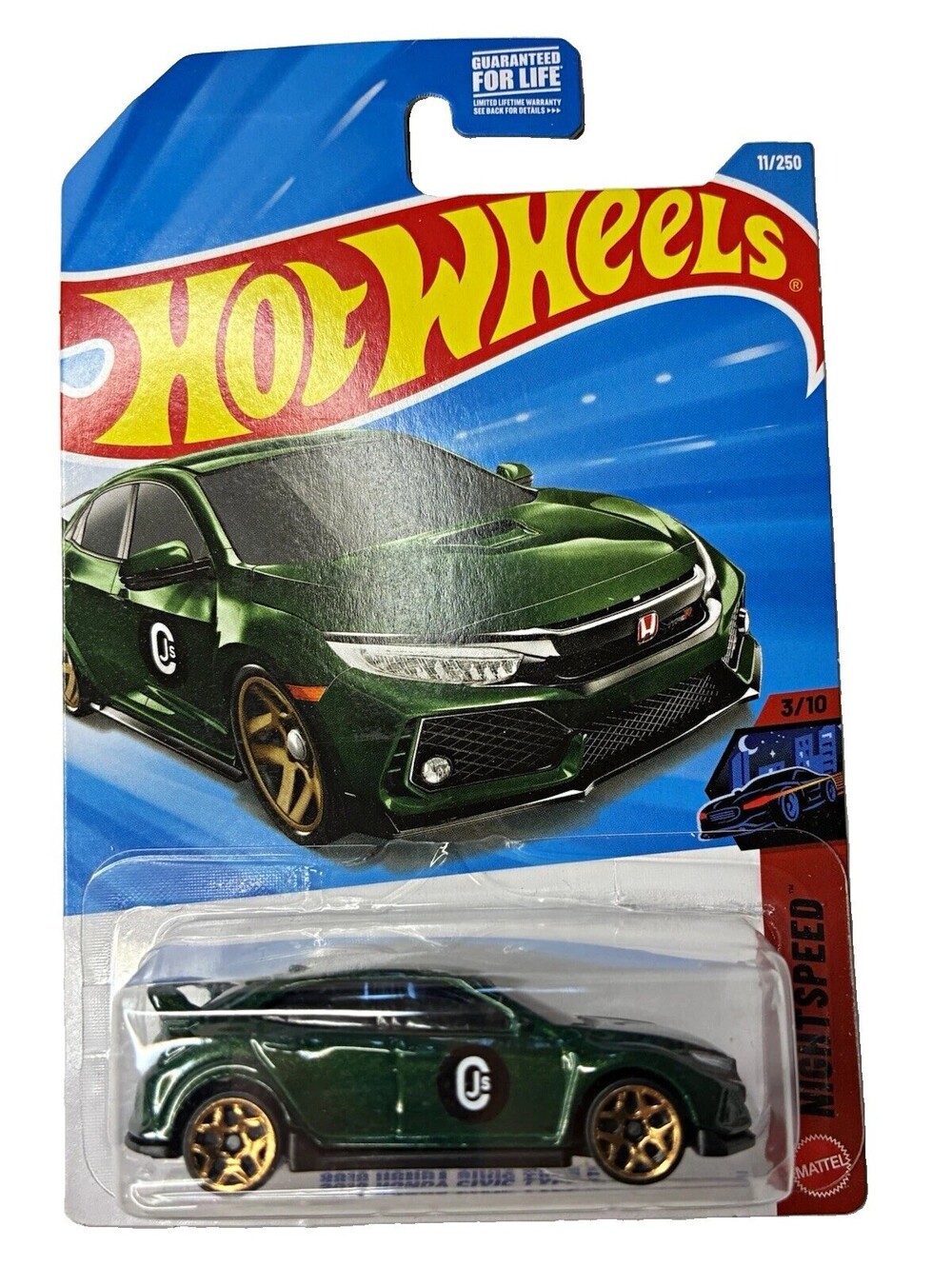 Hot Wheels 2018 Honda Civic Type R Green/Gold 1:64 Diecast Night Speed Unopened